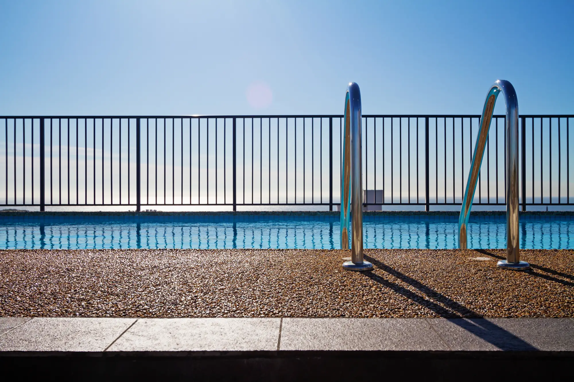 pool fence with ladder